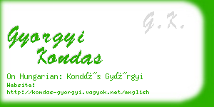 gyorgyi kondas business card